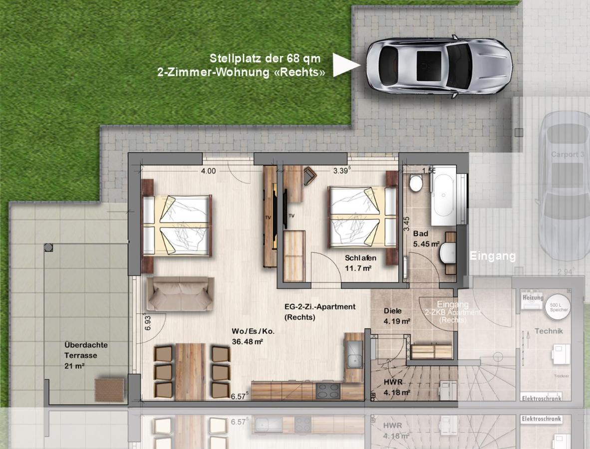 -Neubau- 68 Qm 2-Zimmer-Wohnung 풀다 외부 사진